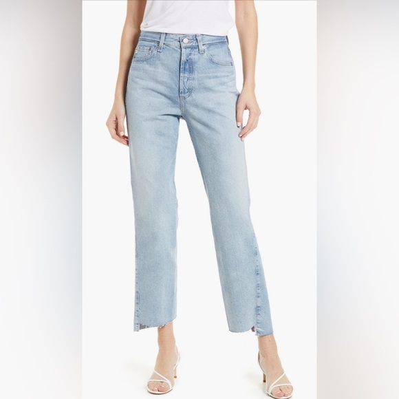 Ag Adriano Goldschmied Denim - AG Twisted Alexxis High Rise Vintage Fit Straight Jeans in Sphinx Wash, Size 29